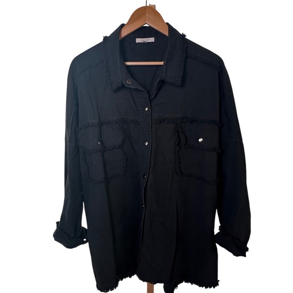 Veveret Black Rock & Roll Fringed Denim Jacket - Women's - Picture 1 of 7